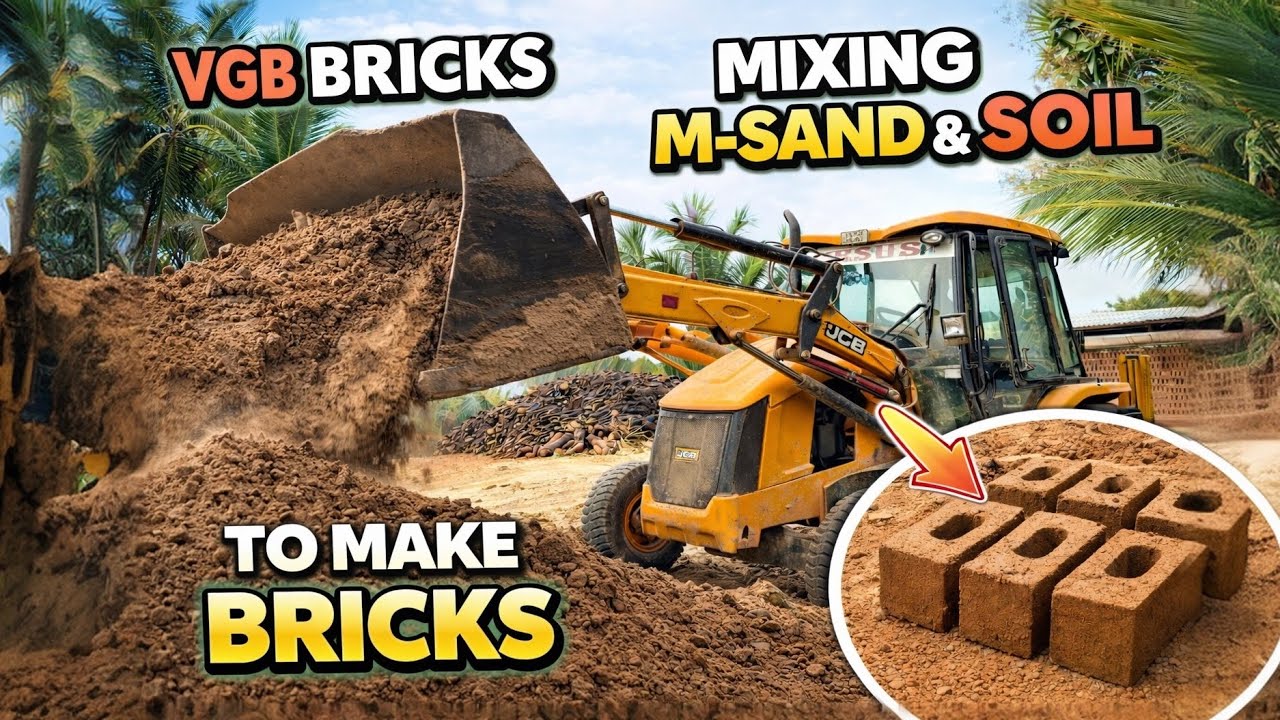 Mixing M-Sand & Soil to Make Strong Bricks | VGB Bricks Factory #vgbbricks #bricksfactory  #bricks