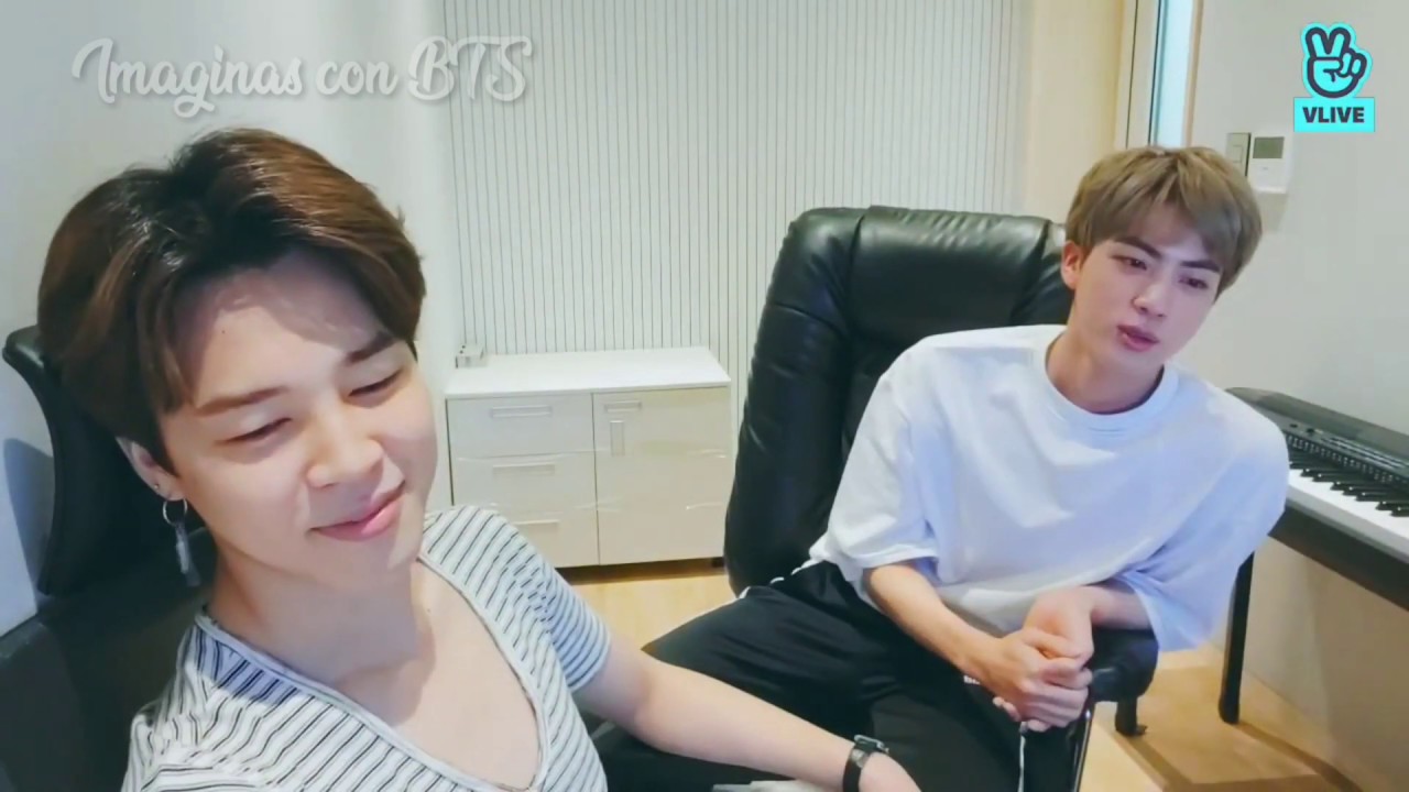Imagina | Videollamada con Jimin y Jin como tus amigos.  *gracioso*