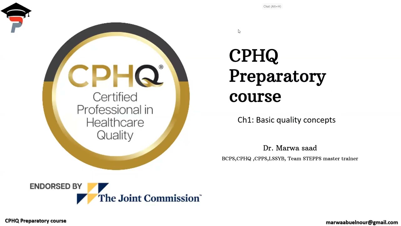 CPHQ Nov 2025 , Basic Quality concepts