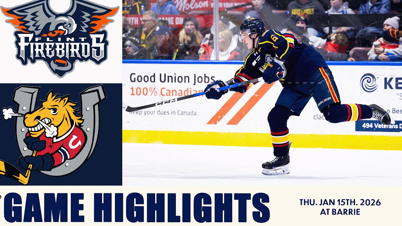 Матч между командами Flint Firebirds и Barrie Colts состоится 15 января 2026 года.