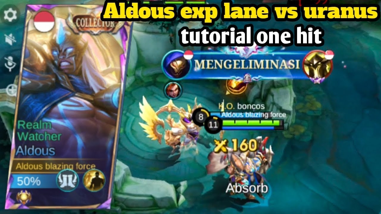 GAMEPLAY ALDOUS EXP LANE VS URANUS||TUTORIAL ONE HIT WAJIB LIHAT BIAR PAHAM MAIN ALDOUS