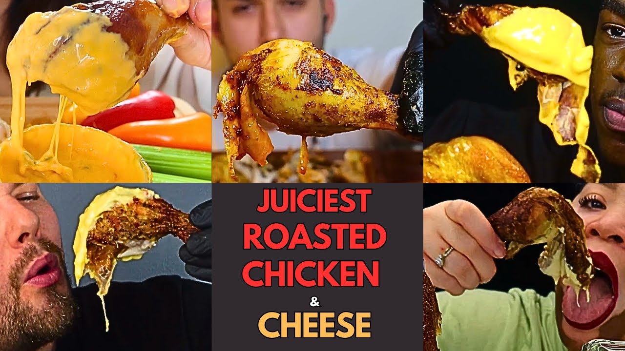 🍗✨🧀 ASMR Juiciest Rotisserie Roasted Chicken in Cheese MUKBANG COMPILATION!🔥🔥🤤