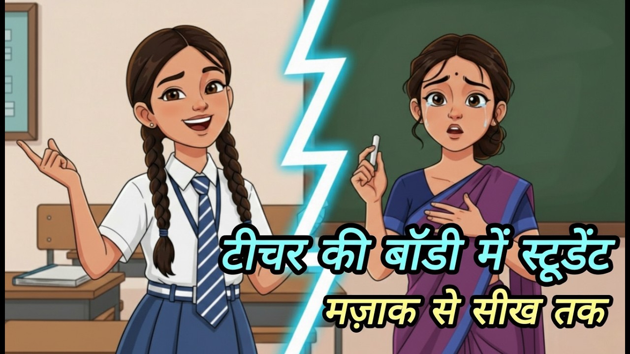 टीचर की बॉडी में स्टूडेंट:मज़ाक से सीख तक|Hindi Animated Stories|Life lesson giving stories