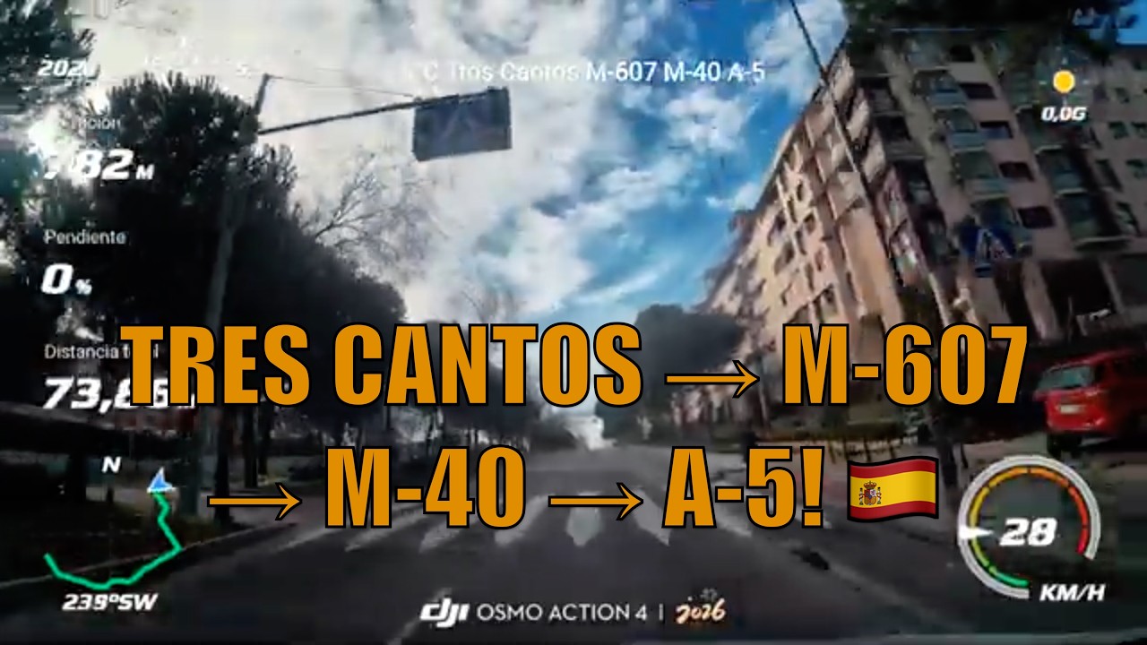 🚗📹 RelaxingTrails4K – 4K Drive Madrid: Tres Cantos M-607 to M-40 & A-5 Highway Spain