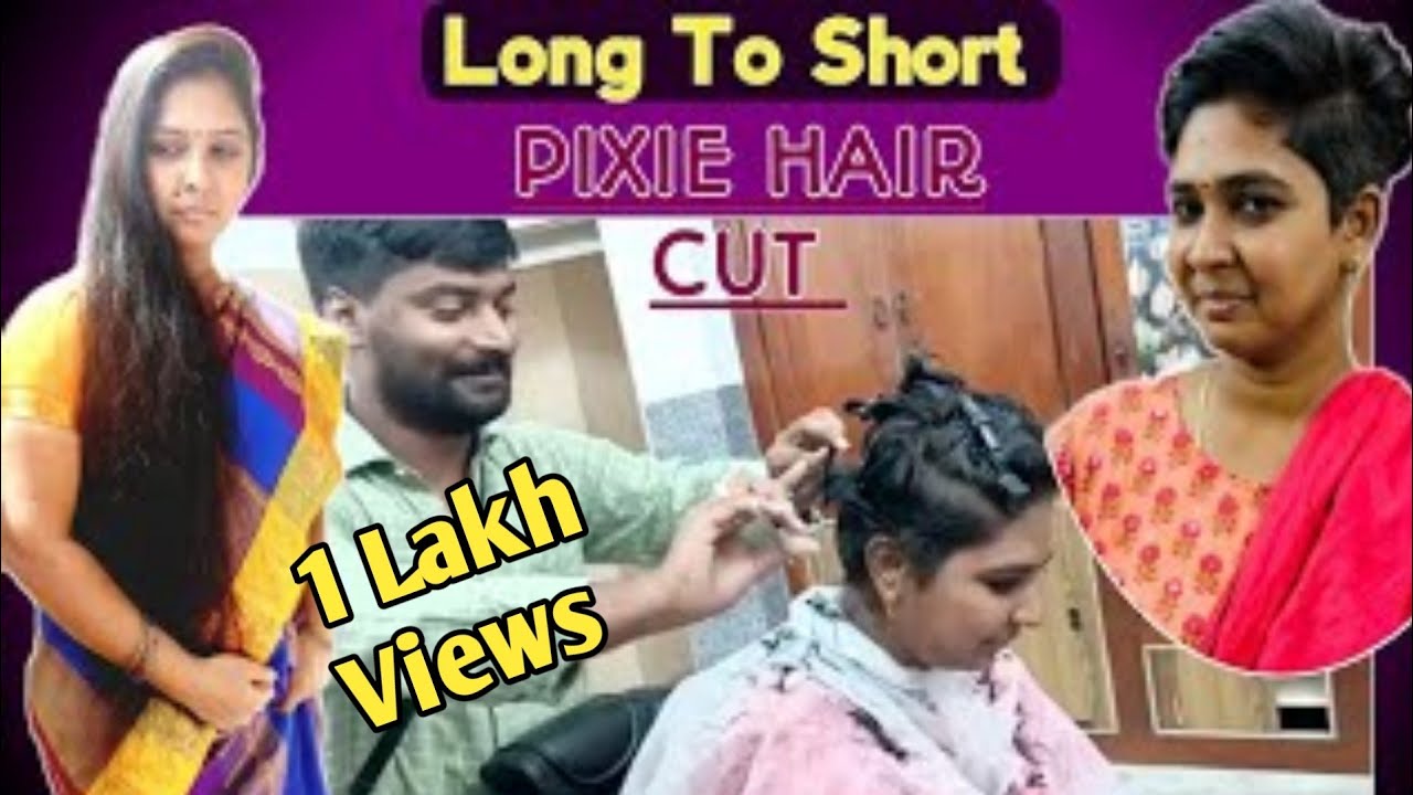 Hair Cut//Long Hair To Short Hair//Pixie Hair Cutting//Surya's Food And Beauty