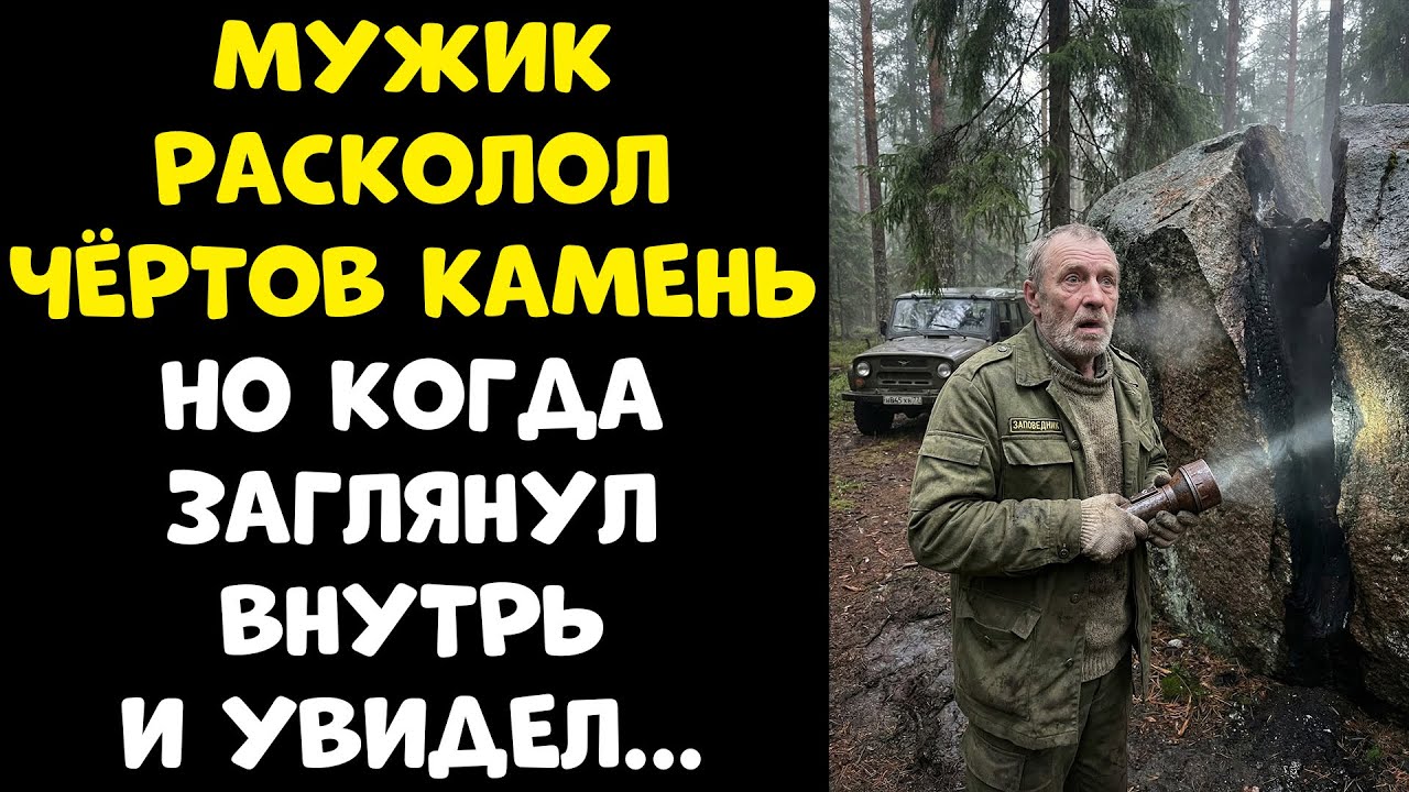 Мужик расколол Чёртов камень, а когда заглянул внутрь — обомлел...
