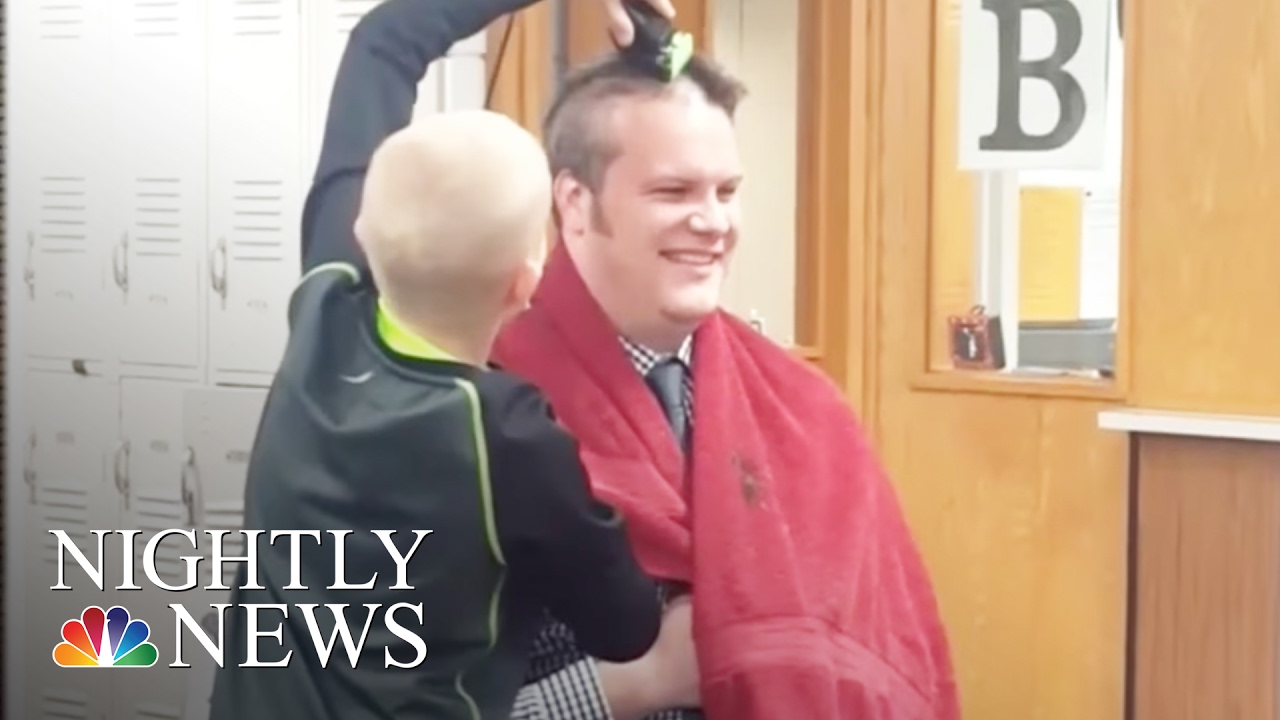Inspiring America: Principal Shaves Head For Bullied Student With Sick Grandpa | NBC Nightly News