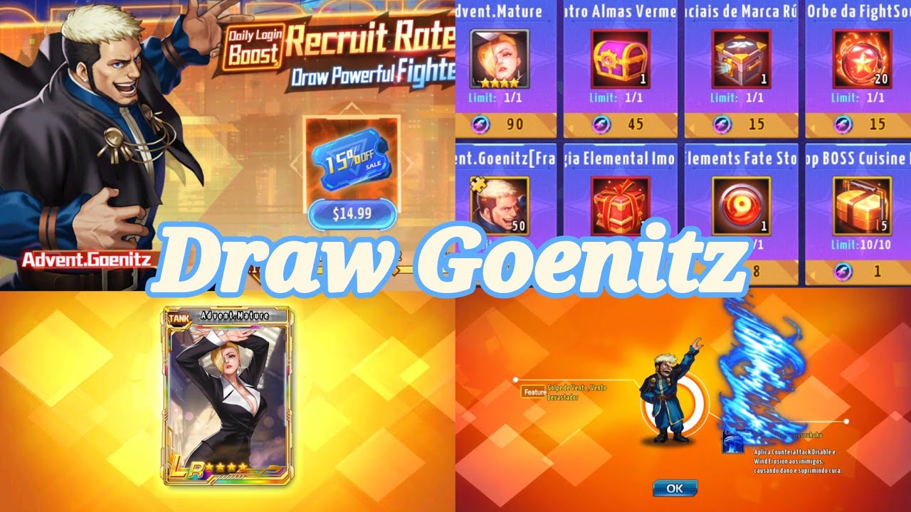 Kof98ol - Pegando Advent Goenitz / Mature e smax Goenitz na arena.