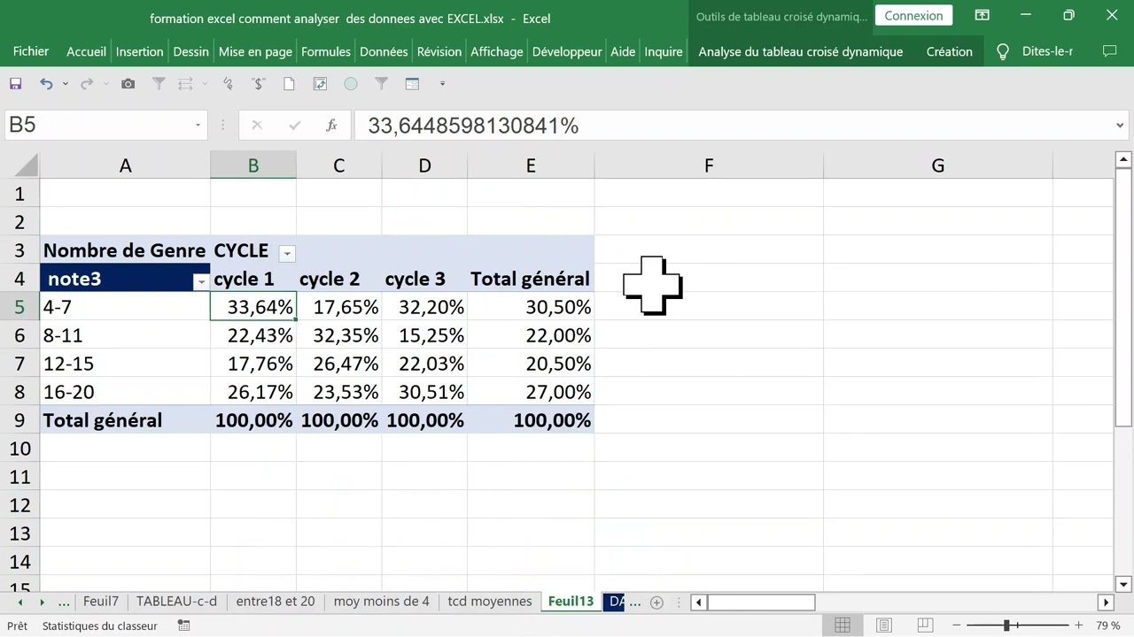 d&eacute;buter sur l'utilisation des tableaux crois&eacute;s dynamiques