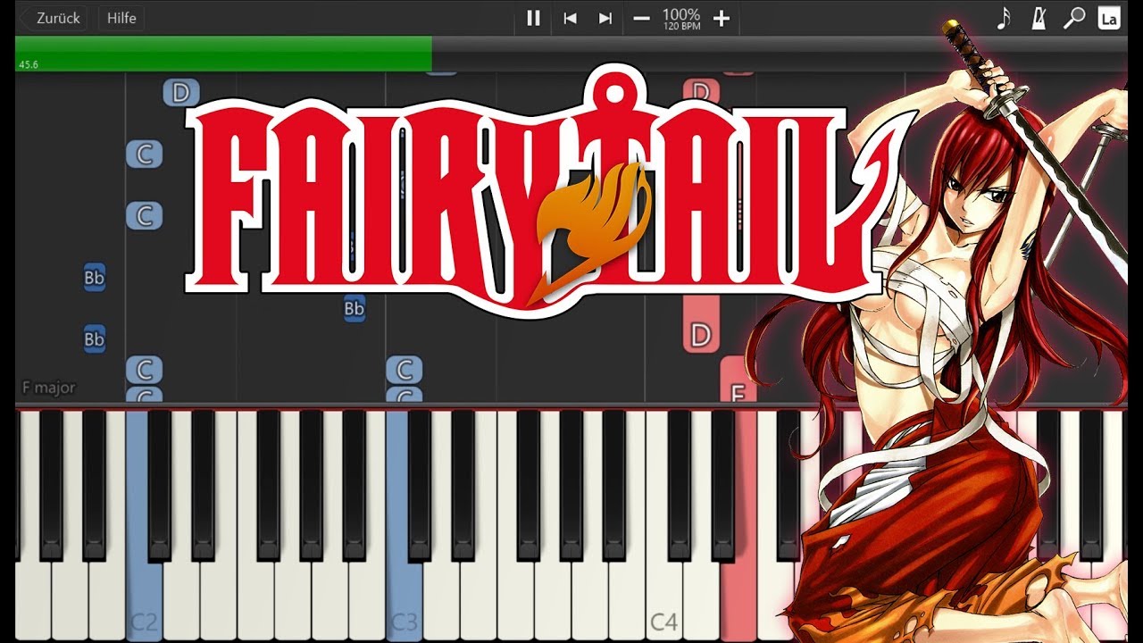 Fairy Tail - Main Theme (Piano) - [Synthesia] Piano tutorial