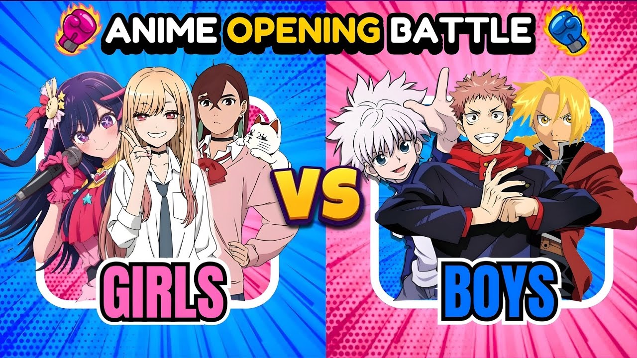 ANIME OPENING BATTLE ⚔️🥊 | 3vs3 |🩷 Girls vs Boys 🩵 | Anime Opening Quiz 🔥