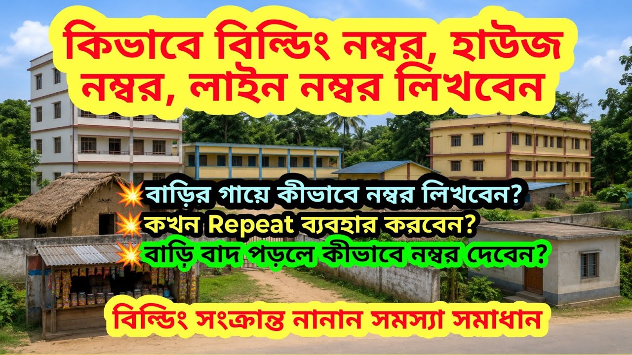কিভাবে বিল্ডিং নম্বর, হাউজ নম্বর, লাইন নম্বর লিখবেন? Census Building, House, Household number|Census