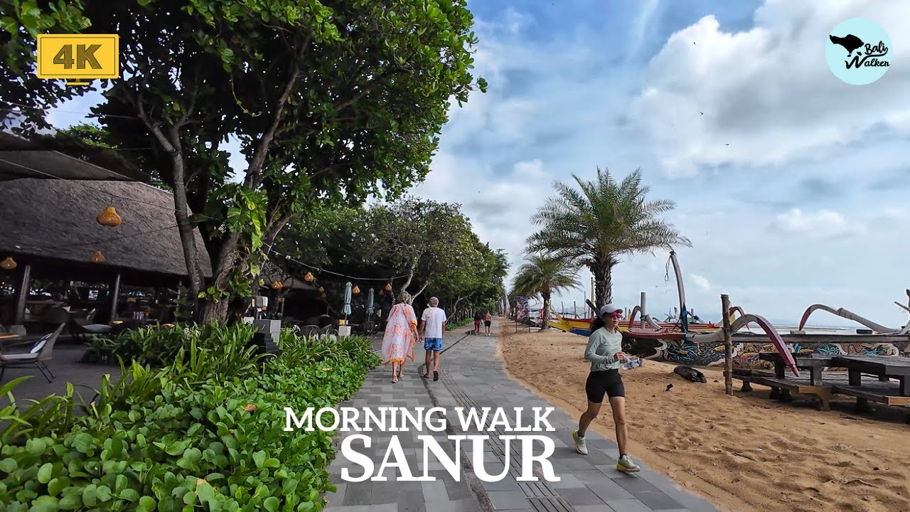 Morning Vibes Along Sanur Beach & Main Street Bali Today | Latest Walk Around Sanur Bali [ 4K60FPS ]