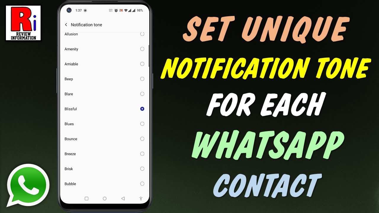 How to Set Different Notification Tone for Each WhatsApp Contact