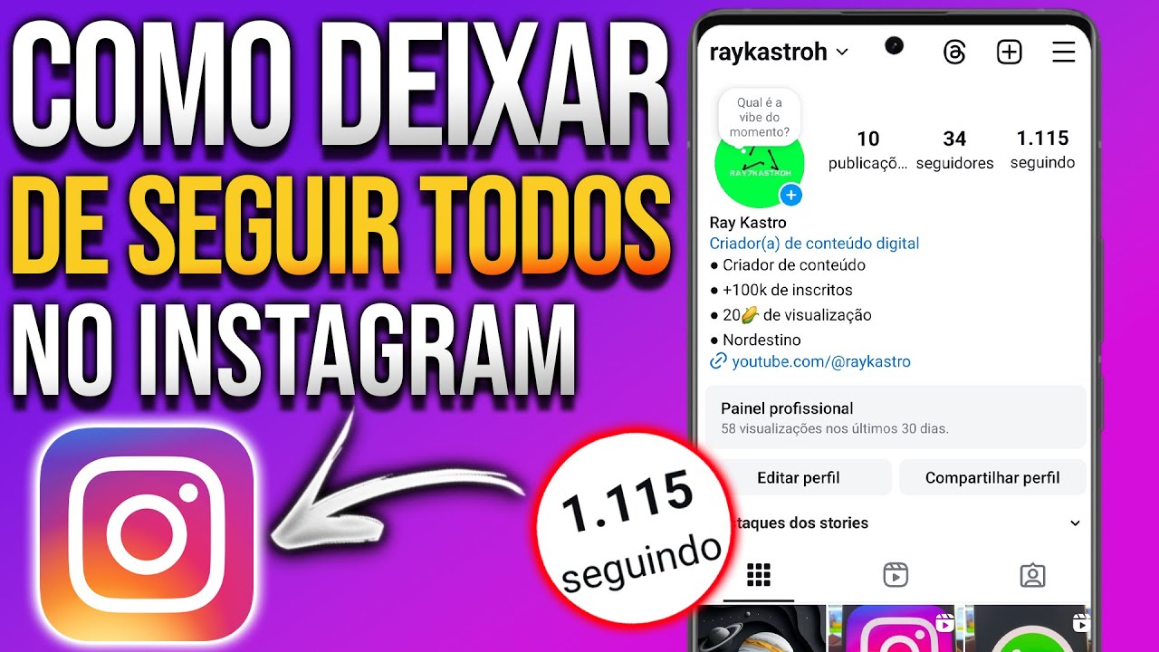 Como deixar de seguir todos do Instagram de uma vez