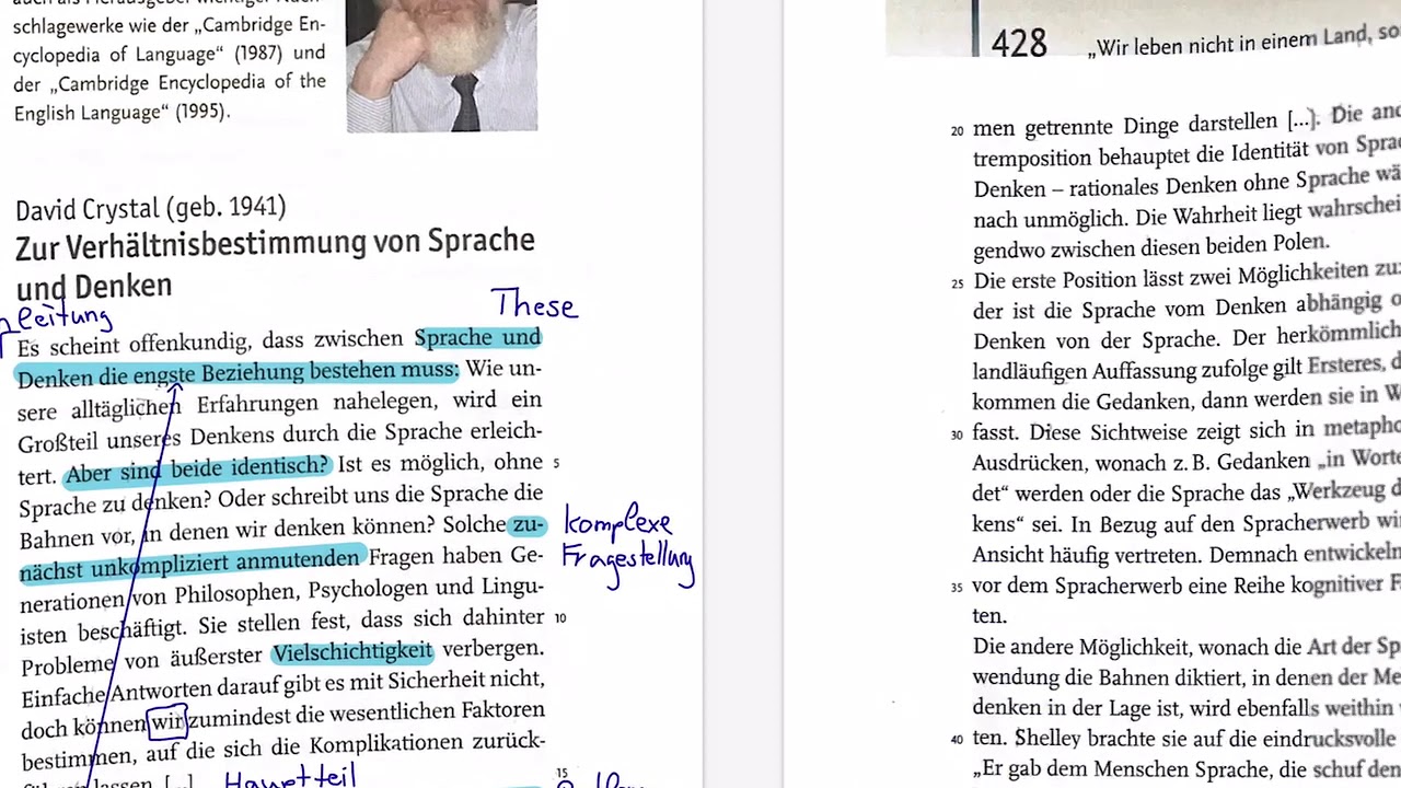 Erkl&auml;rvideo David Crystal: Das Verh&auml;ltnis von Sprache und Denken - Teil 1