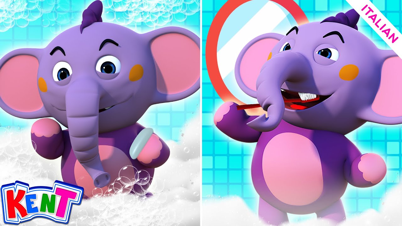 Cartoni Animati | Routine Mattutina Per Bambini | Kent l'elefante Italiano