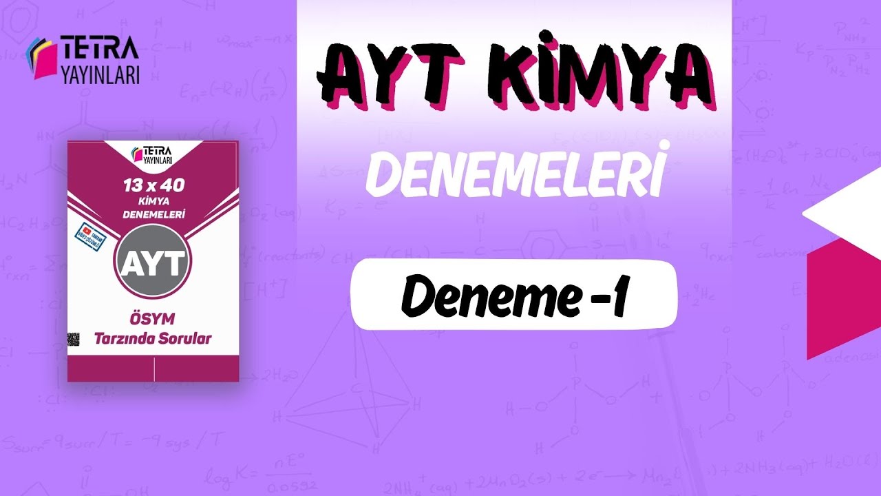 AYT Kimya 1. Deneme Tetra Yayınları