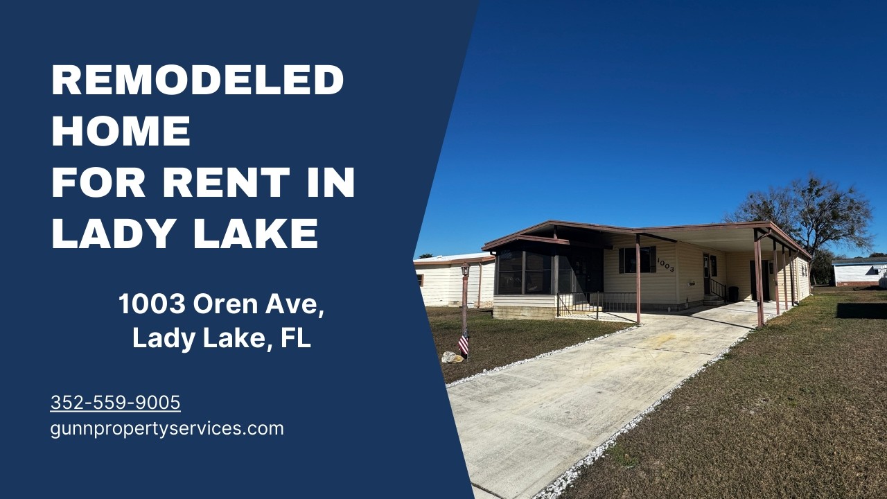 2 Bedrooms / 2 Bathrooms Home for Rent in Lady Lake  FL |  1003 Oren Ave