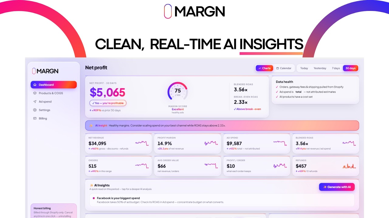Meet Margn - Your Net Profit Tracker