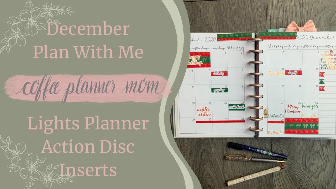 Plan With Me: December Monthly in Lights Planner Action Inserts