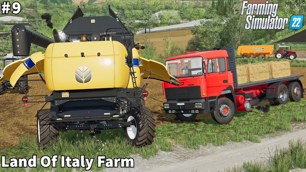 Awesome Fully Animated CH7.70 Harvester, Barley Harvesting & Baling│Land Of Italy│FS 22│Timelapse#9