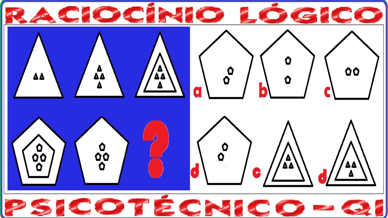 Raciocínio Lógico Figura Sequência Psicotécnico QI Quociente de Inteligência Detran Concurso RLM