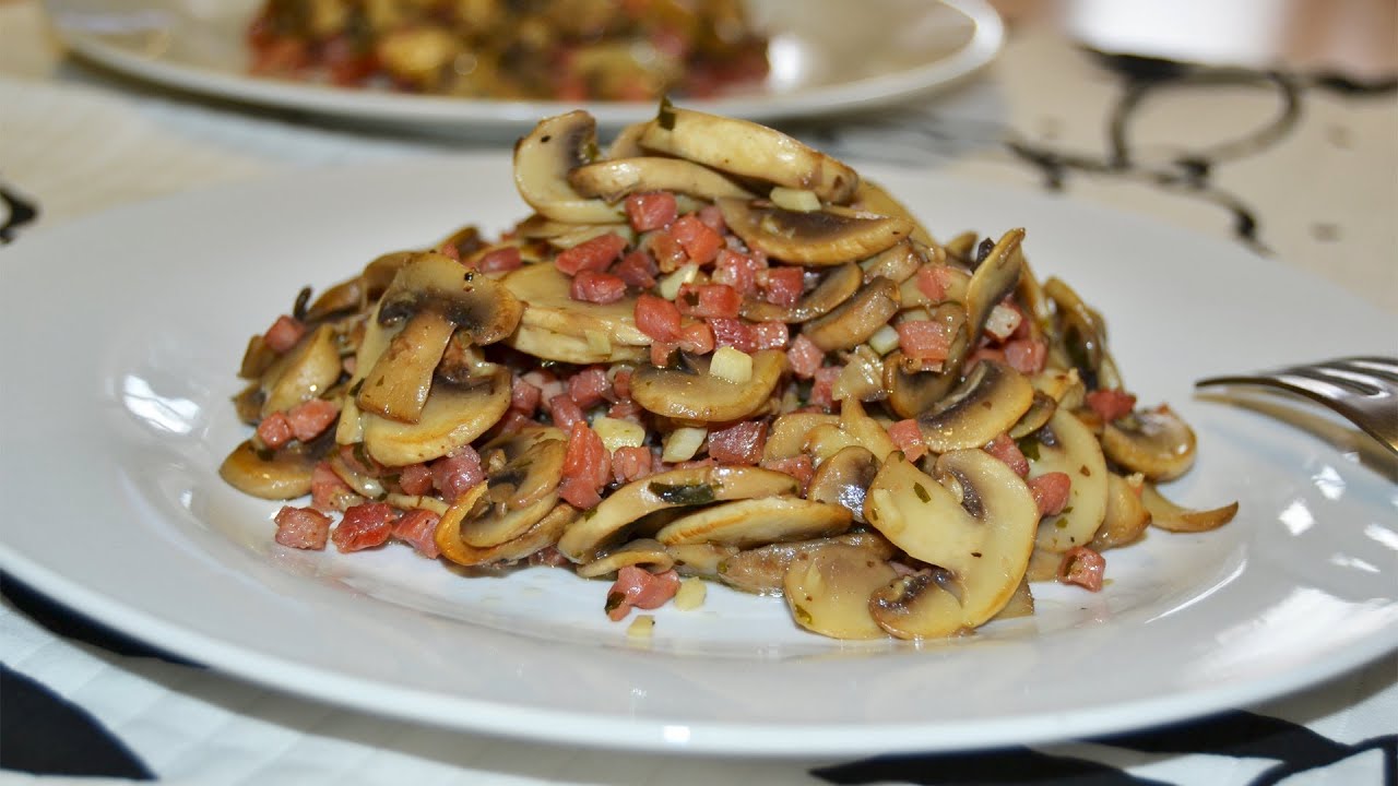 Champi&ntilde;ones con Jam&oacute;n Serrano | Recetas de cocina f&aacute;ciles y r&aacute;pidas