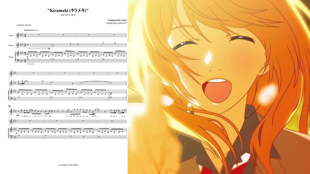 Kirameki (キラメキ) - Your Lie in April ~ Violin and Piano Cover