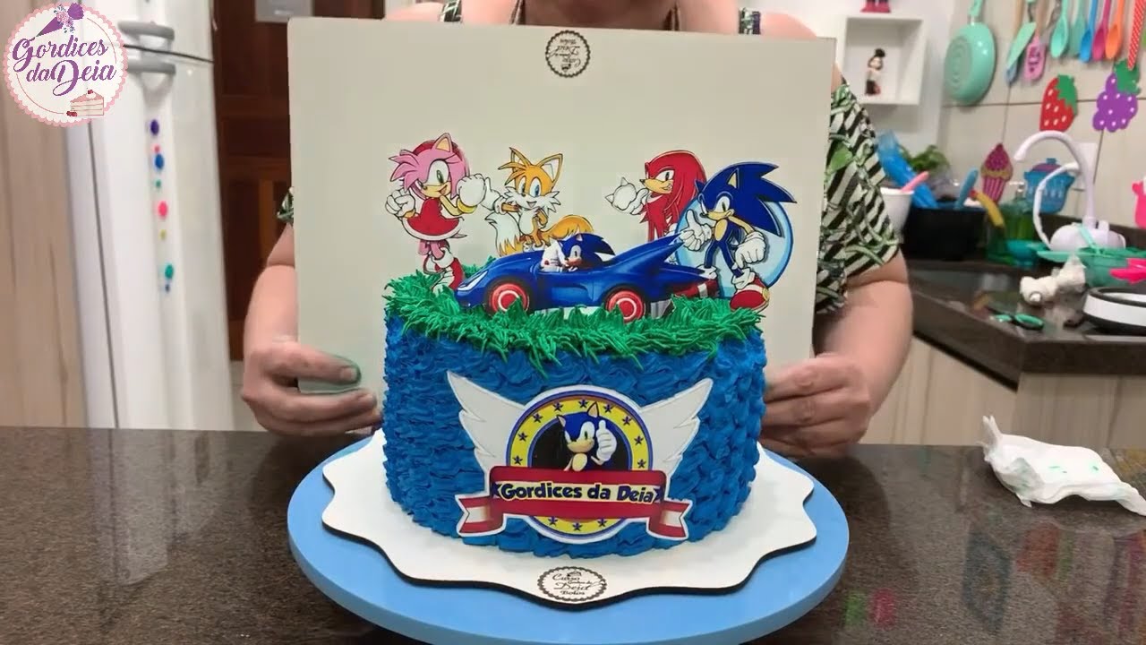 BOLO DECORAÇÃO INFANTIL SONIC @cortesdadeia