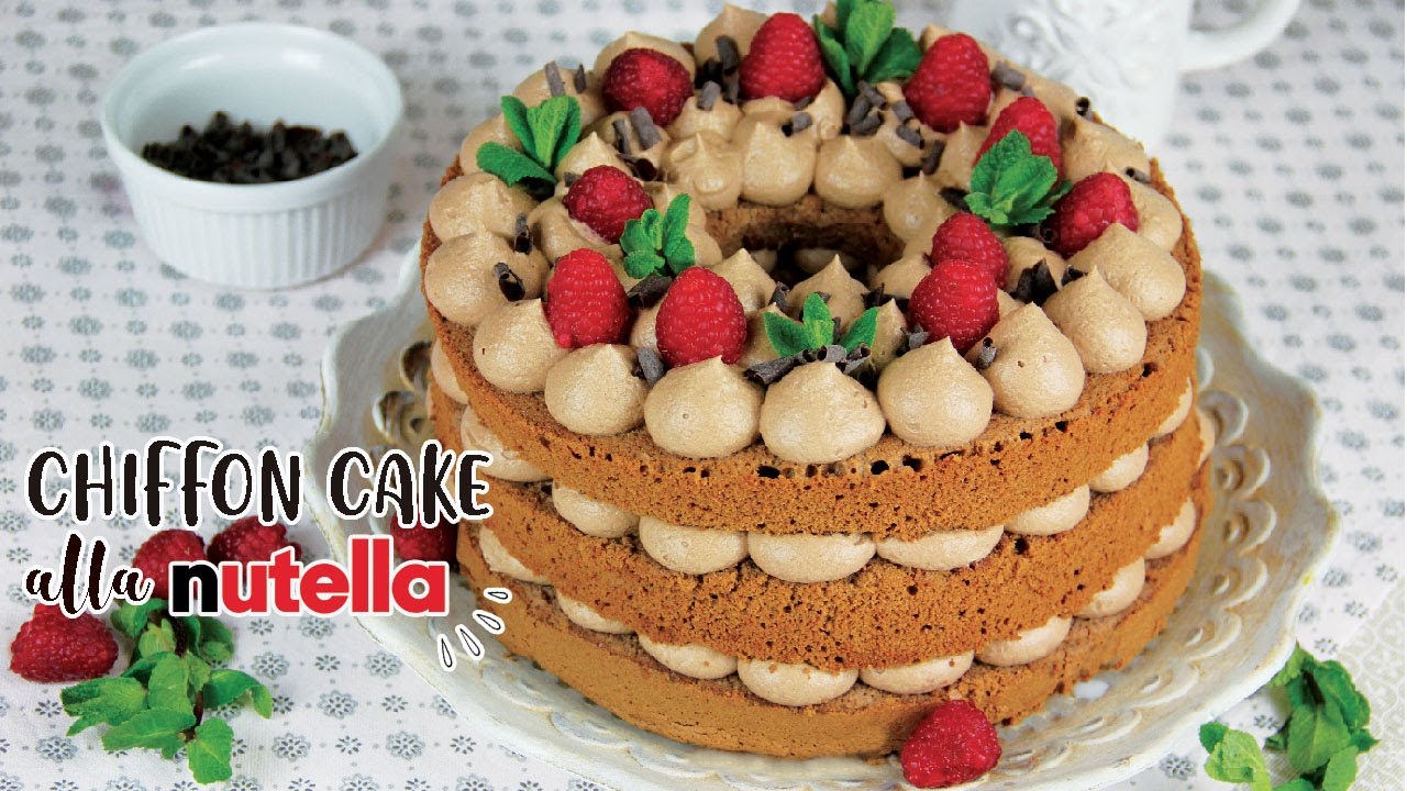 CHIFFON CAKE ALLA NUTELLA | Ciambella americana alta alla nutella