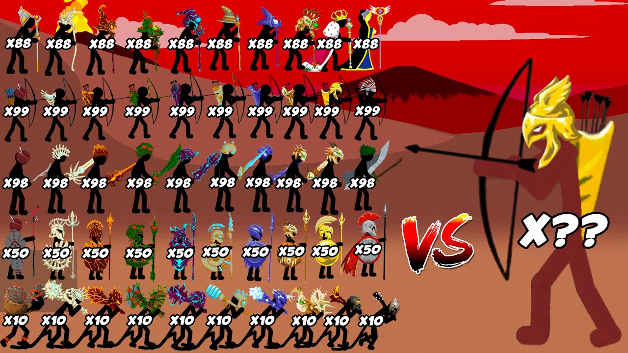 Stick War: Legacy - Kytchu Vs Minion, Magikill, Giant Leader, Swordwrath, Spearton Gold