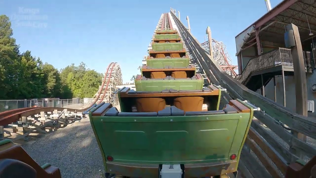 Twisted Timbers Backseat POV - RMC Hybrid Coaster