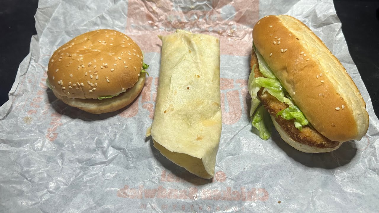 ASMR Burger King, Original Chicken Sandwich, Whopper Jr, and a Crispy Chicken Wrap Mukbang whispered
