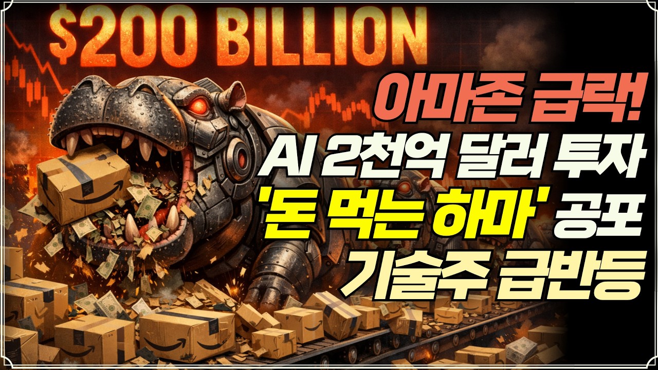 [미주미 라이브] 아마존 급락! AI에 2천억 달러 쏟아붓는다... 기술주 '돈 먹는 하마' 공포 확산에도 기술주 시간외 급반등