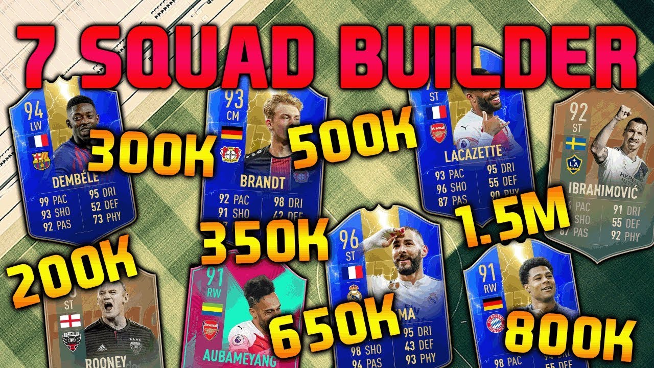 FIFA 19 SQUAD BUILDER 200K 300K 350K 500K 650K 800K 1.5M SQUAD BUILDER FUT CHAMPIONS FIFA 19