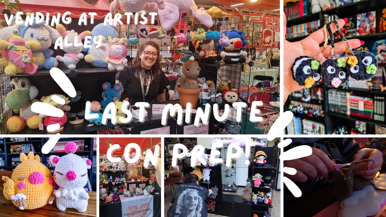 last minute con prep ⭐ vending at animecon! | crochet with me vlog