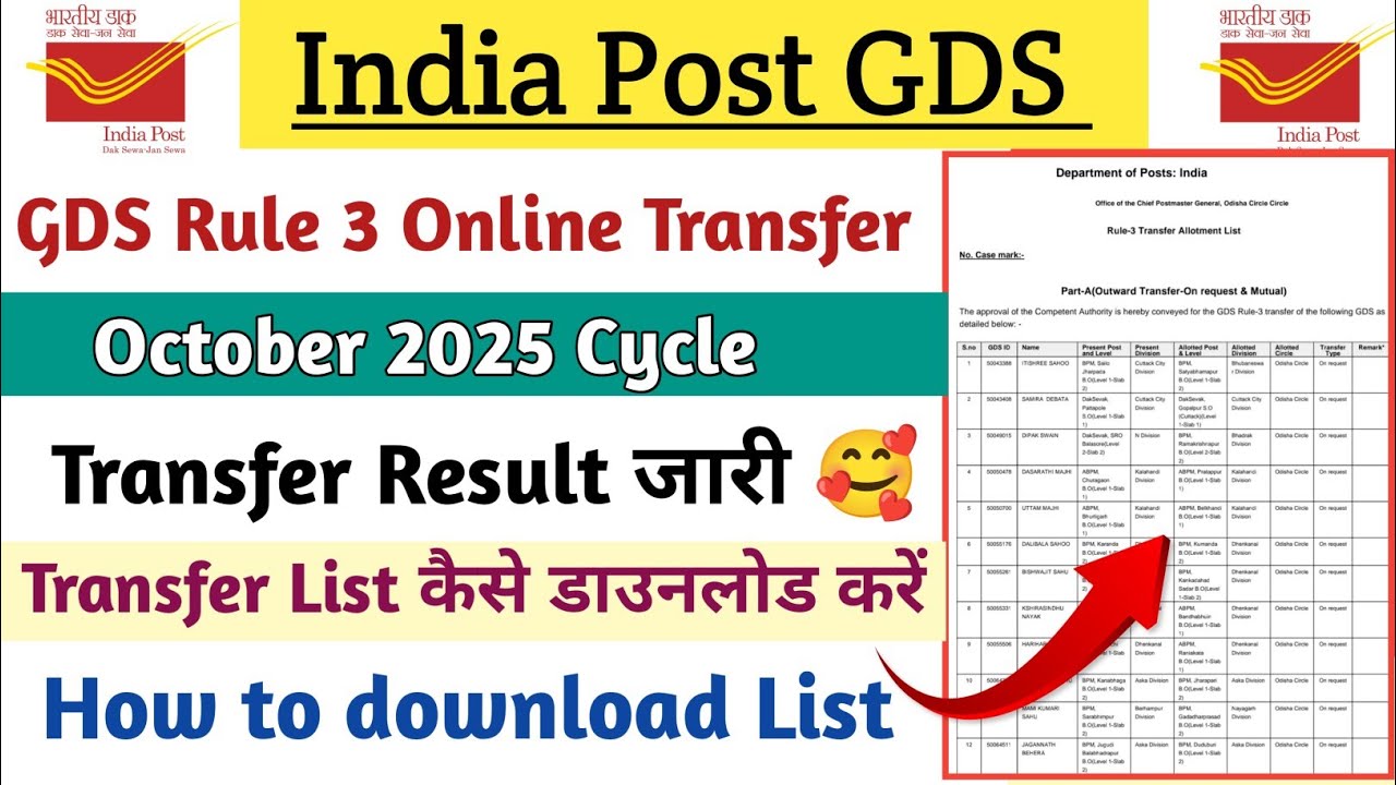 GDS Rule 3 Transfer Result Released 🥰 || How to download Transfer List || How to download Transfe...