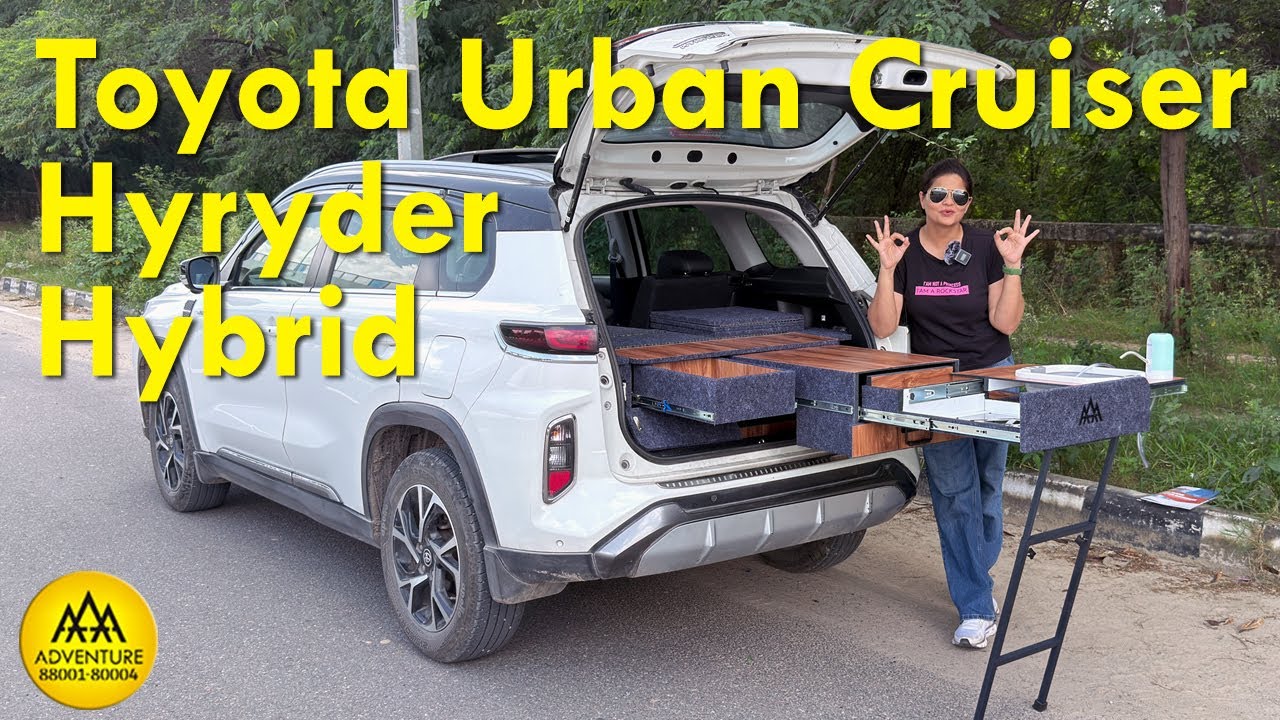 Toyota Urban Cruiser Hyryder  Hybrid.Complete camping setup @NAVKARMOTORSOFFICIAL @FirstIndianCamper