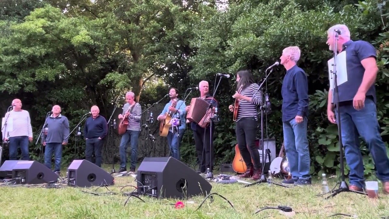 Fisherman’s Friends singing Being a Pirate, Golden Vanity and Donkey Riding at Penlee Theatre 2023.