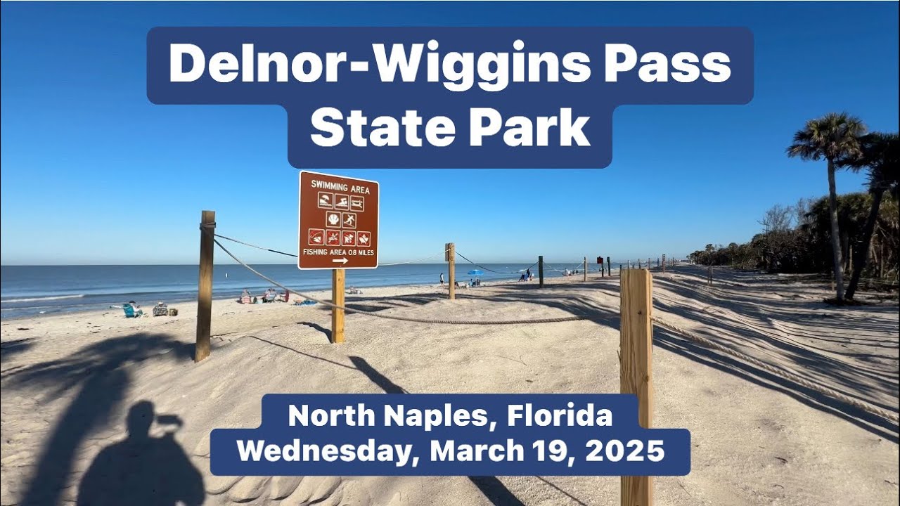 Walking on the Beautiful Mile Long Beach at Delnor-Wiggins Pass State Park in North Naples, Florida