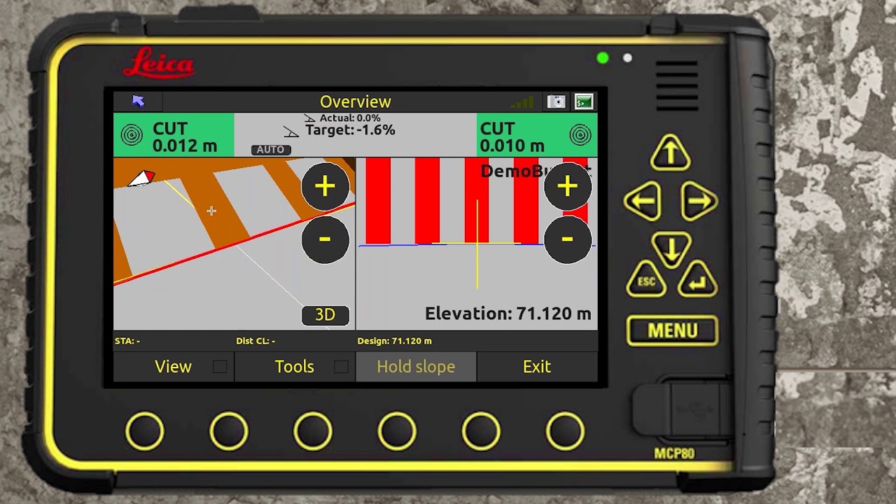 Leica iCON iXE3 3D Excavator System Dig Screen