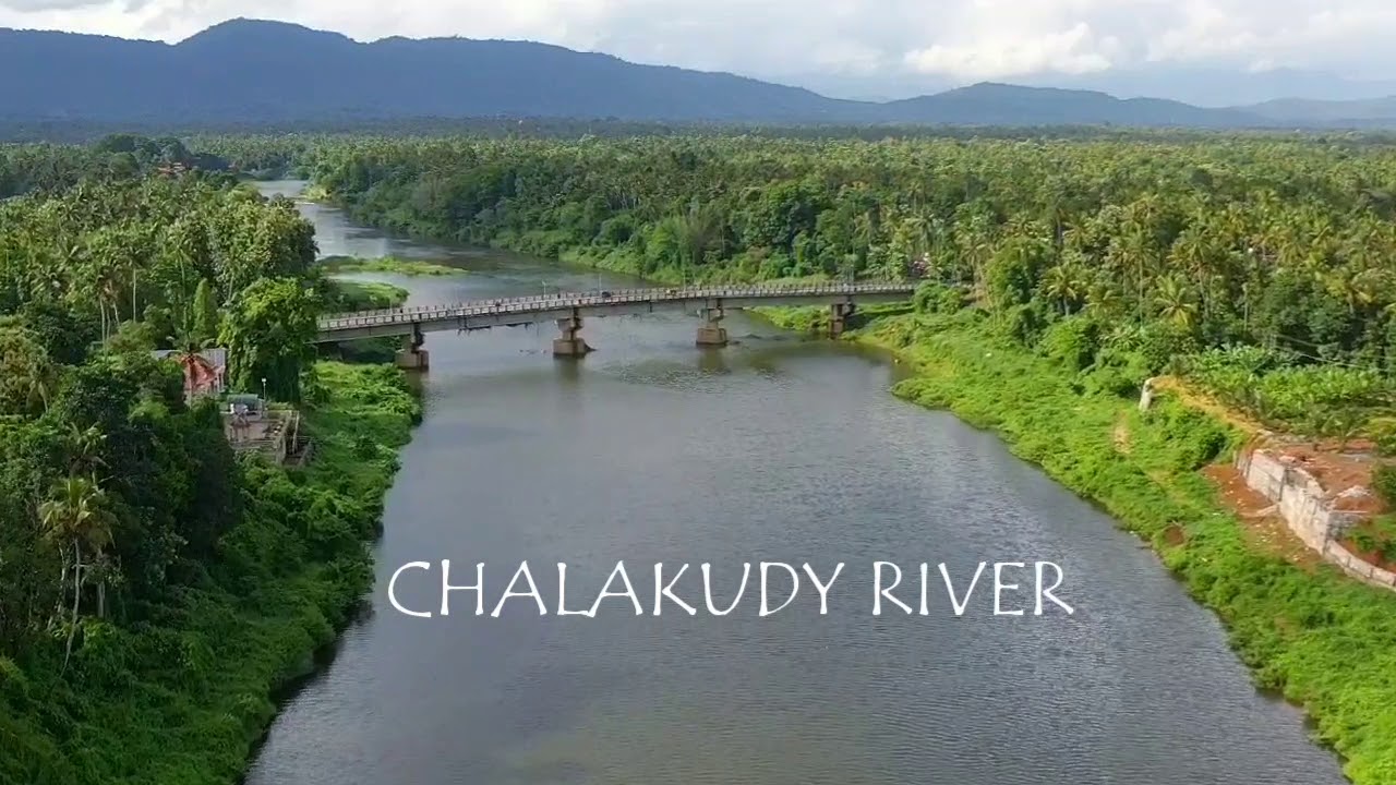 Chalakudy river aerial view