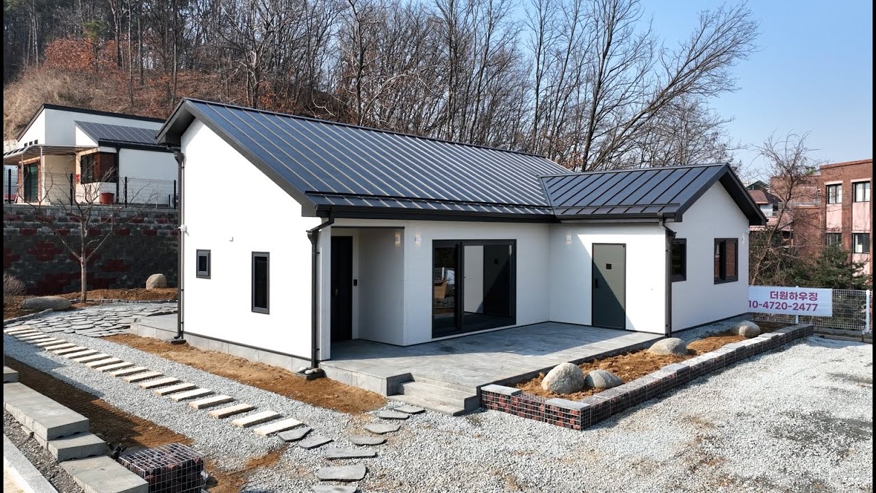충남 천안시에 시공 된 30평대 단층 전원주택 입니다.