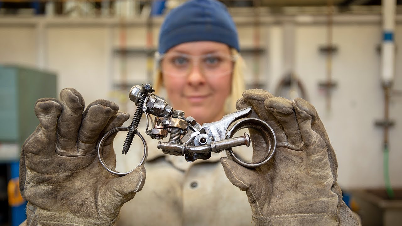 Welder fuses scrap metal into works of motorcycle art