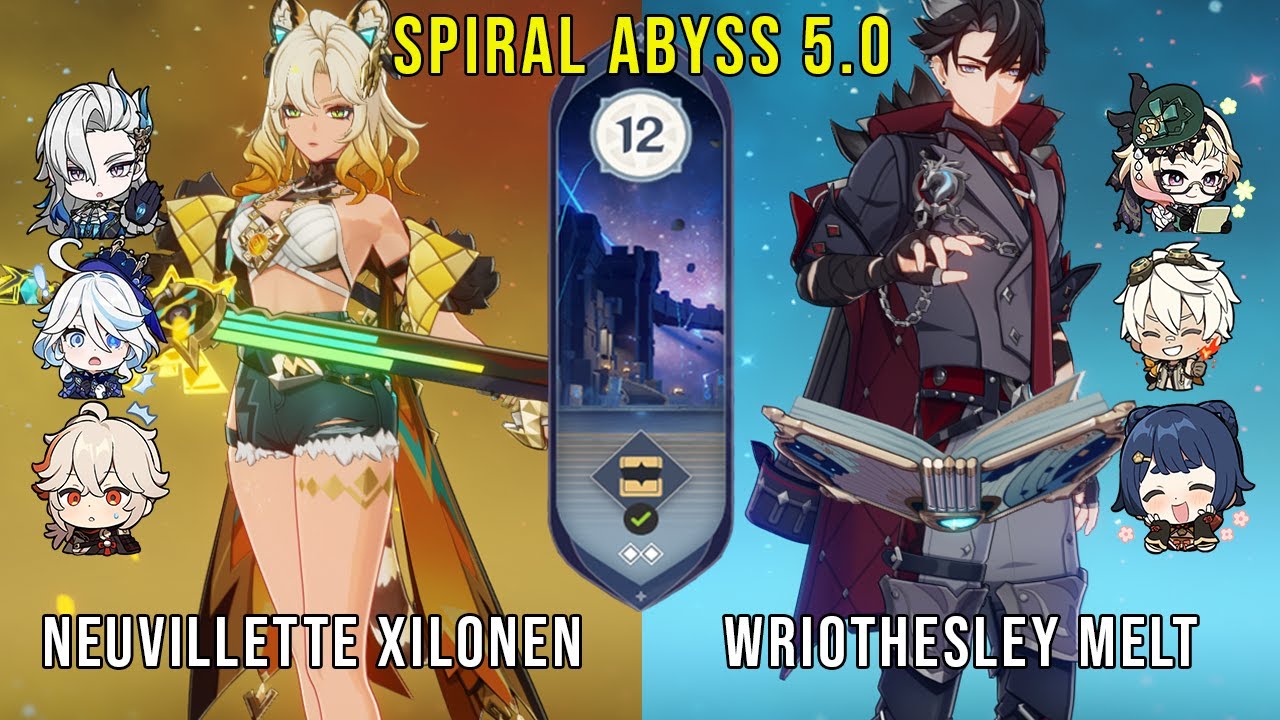 C0 Xilonen Neuvillette and C0 Wriothesley Reverse Melt | Genshin Impact Abyss 5.0 Floor 12 9 Stars