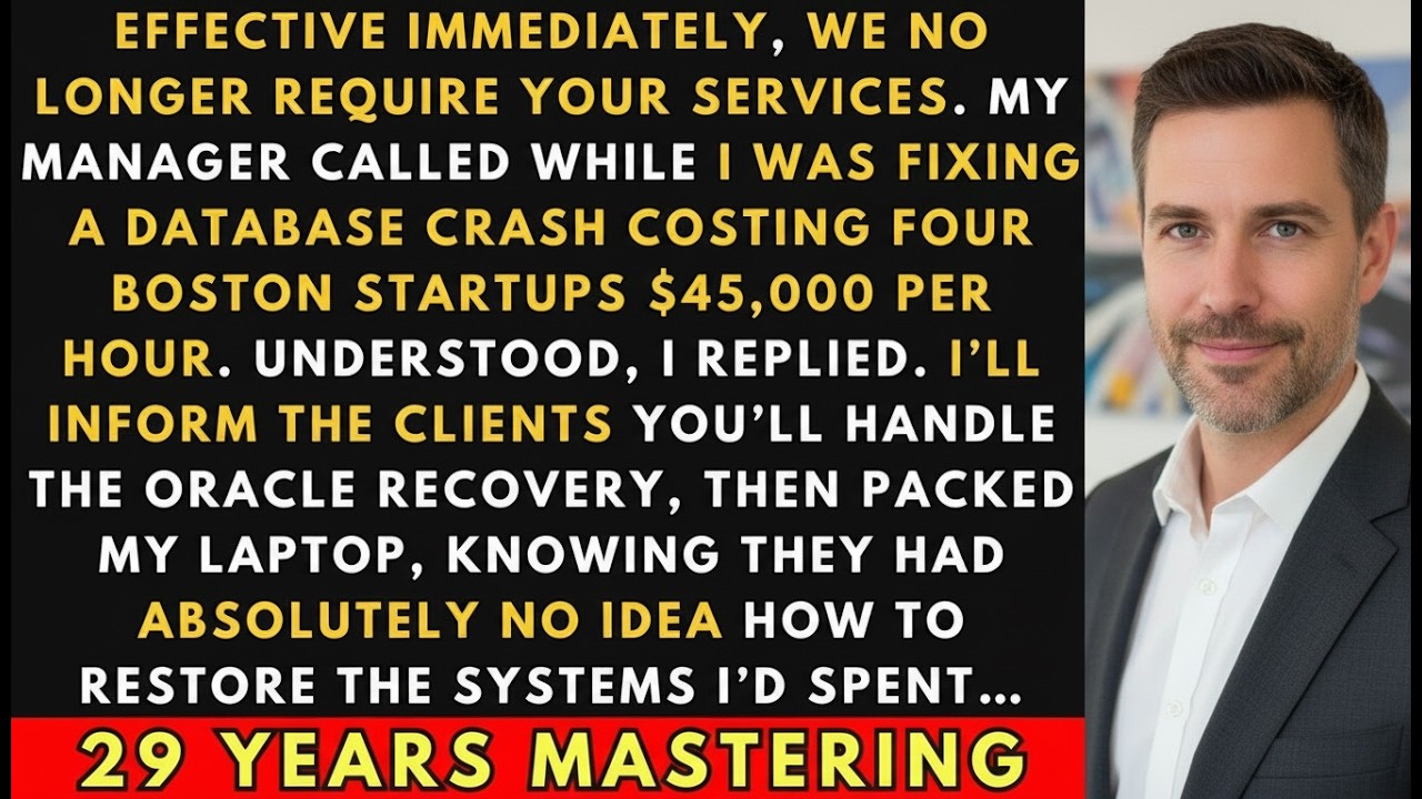 Fired While Fixing $45k/Hour Database Crisis In Boston. I Said 'Handle It Yourself.' They Couldn't..
