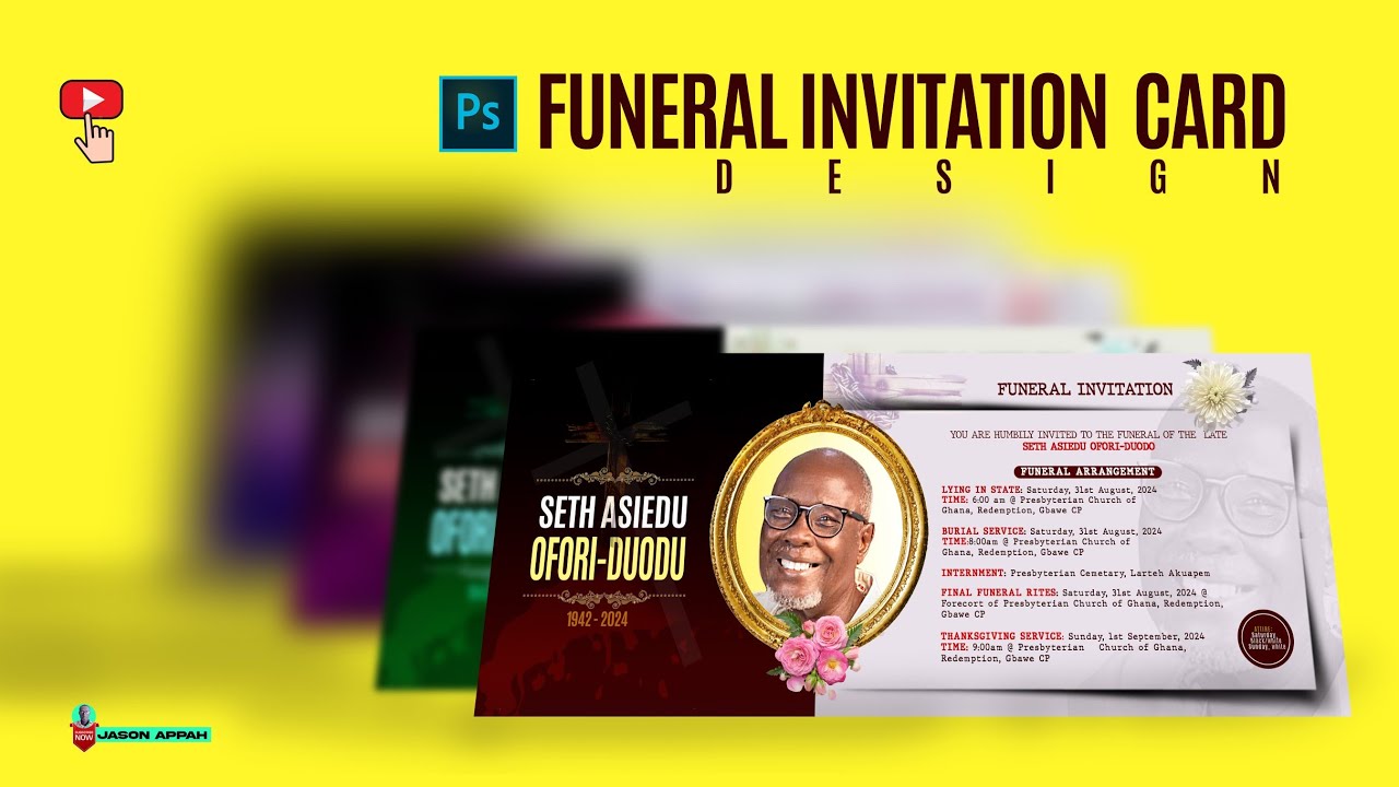 MASTER FUNERAL INVITATION DESIGN IN PHOTOSHOP: Easy Tutorial