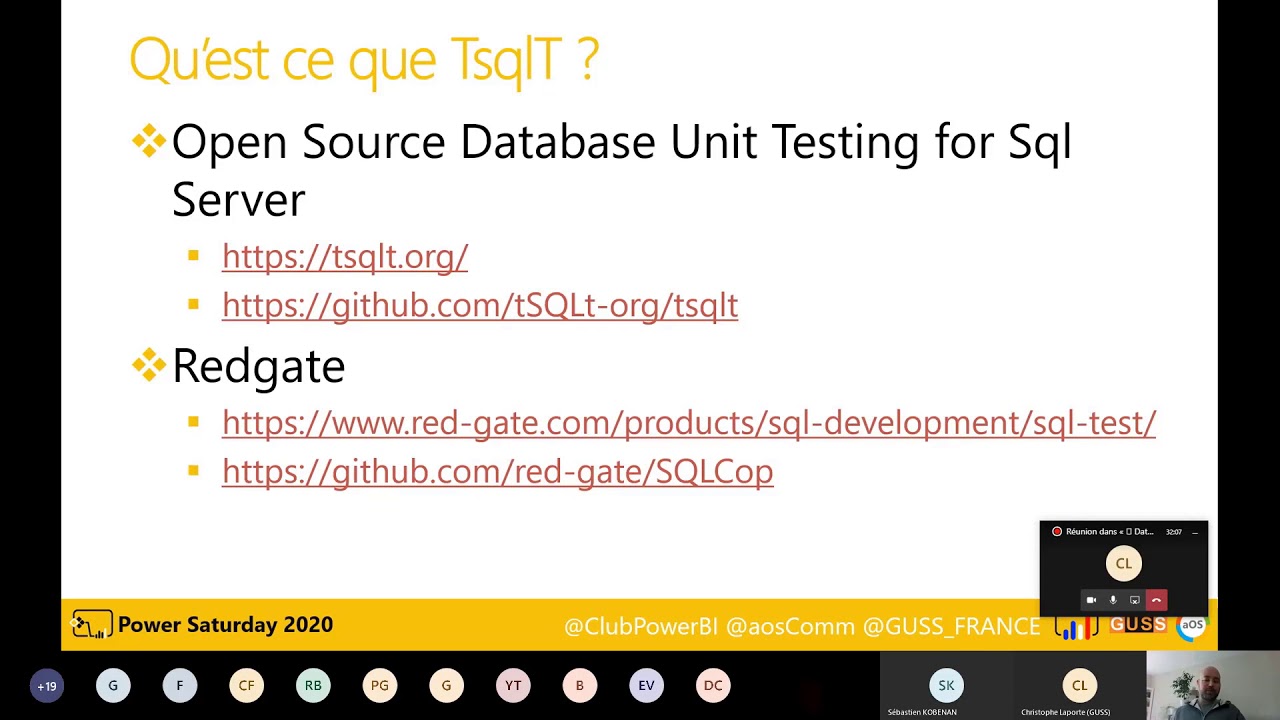 Power Saturday 2020 - Tests unitaires avec TSQLT