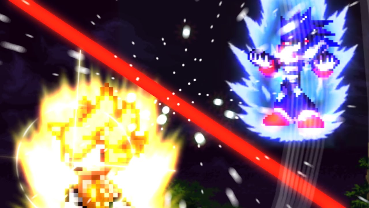 SUPER SONIC (FRONTIERS) V.S METALLIX| sonic sprite animation|#supersonicvscollab